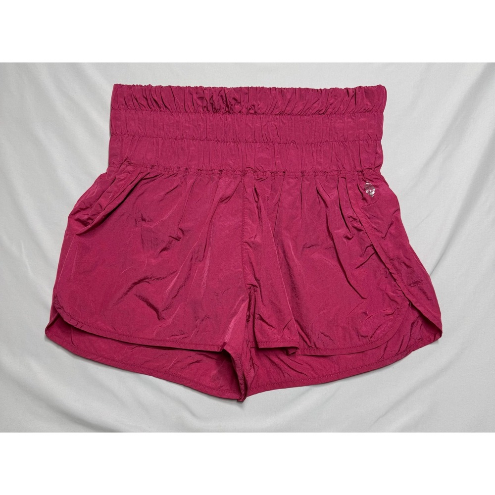 FP Movement The Way Home Shorts Pink High Rise Smocked Waist Athletic Large